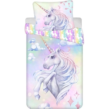 Jerry Fabrics Единично памучно детско спално бельо 140x200 cm Unicorn "Pastel Rainbow" - Jerry Fabrics (24BS077)