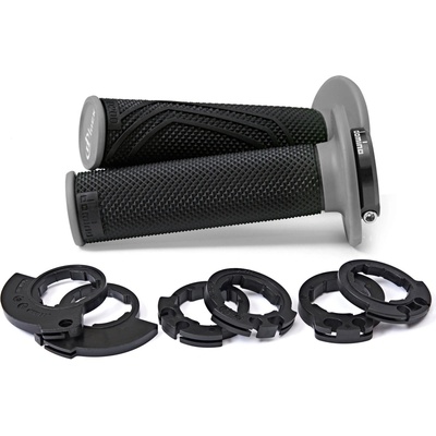 Gripy LOCK-ON D100 (offroad) délka 125/130 mm (6 vaček), DOMINO (černo-šedé)