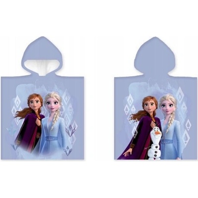 ZorluTeks Dievčenské plážové pončo s kapucňou Ľadové kráľovstvo Frozen motív Anna a Elsa 50 x 100 cm