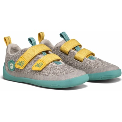 Affenzahn detské barefoot topánky Sneaker Knit Happy Rhino šedá zelená žltá