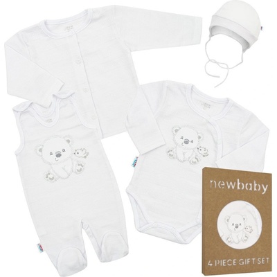 New Baby Kojenecká soupravička do porodnice Sweet Bear bílá