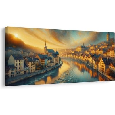 Obraz záře tichého města - 80x40
