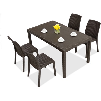 BICA Комплект техноратанови мебели Houston / Virginia за 4 души кафяв Bica (BC9094BR-4x9095BR)