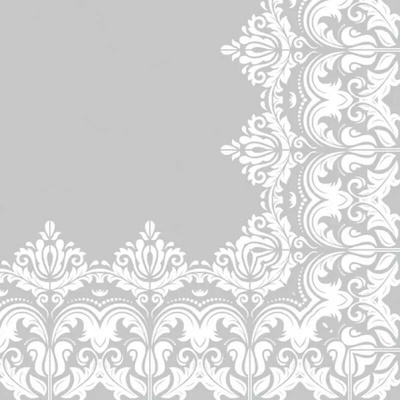 MAKI SLOG 042102 Ornament Border Grey servítky 3V 20ks 33x33cm