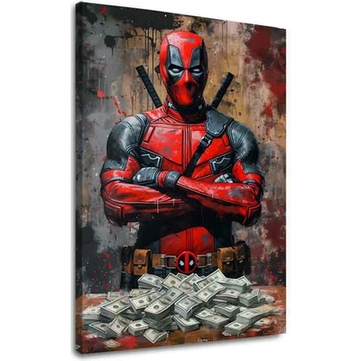 Obraz Deadpool: Peniaze a chaos | dokončené rukou umelca - 100x150 cm