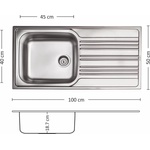 Leks BOWL BB 100.1 SI Мивка за вграждане