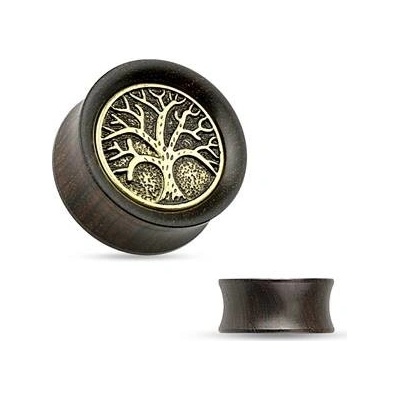 Šperky4U dřevěný plug do ucha Strom života PL01193-10