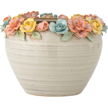 Bloomingville Глинено ръчно рисувано покритие за кашпа ø 19, 5 cm Eanna - Bloomingville (82063090)
