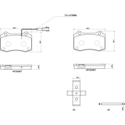 BREMBO Sada brzdových platničiek kotúčovej brzdy P 48 006