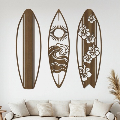 dřevo života Dřevěný obraz SURF ALOHA Zvolte barvu dekoru: Ořech, Rozměry (cm): 100x95