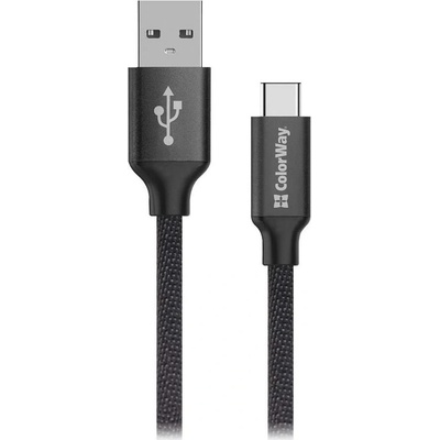 SWISSTEN Colorway Datový Kabel USB/ USB-C / 2.4A/ 2m/ Černý