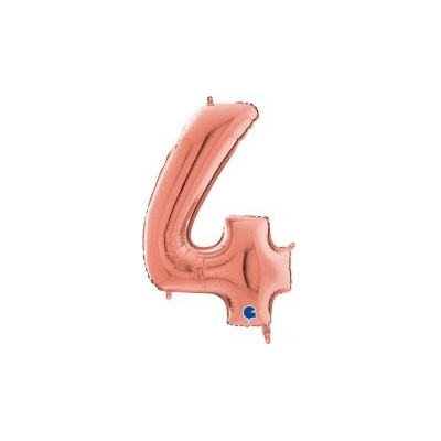 GRABO fóliový balónek ČÍSLICE ROSE GOLD 4 66cm,26 nafukovací