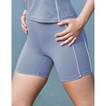 Gina šortky delší s barevnými paspulemi ocelové bílé