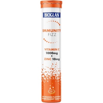 Bioglan Immunity Fizz Vitamin C + Zinc, портокал, 20 ефервесцентни таблетки, Bioglan