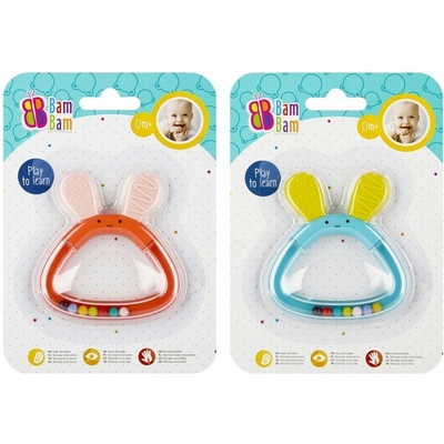 BamBam Hrkálka/hrýzatko zajac 8cm červená