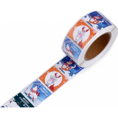 Papírové samolepky vánoční mix 25x25 mm