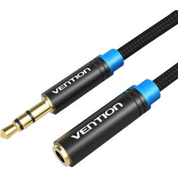 Vention Плетен удължителен кабел Vention VAB-B06-B500-M, 3.5mm, 5m, черен (VAB-B06-B500-M)