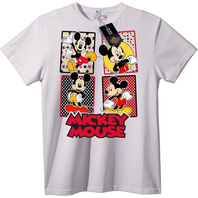 NOONEBRAND Тениска Mickey Mouse 4 Панела - XXS, White