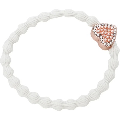 By Eloise London Rose Gold Bling Heart Ластик за коса за жени цвят Cream