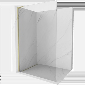 Mexen Kioto L Душ кабина Walk-in 65 x 200 cm, прозрачна, златисто четкована - 800-065-103-55-00 (800-065-103-55-00)