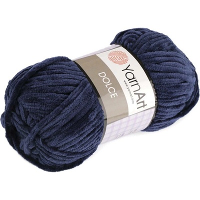 Pletací žinylková příze Dolce 100 g Varianta: 20 (756) modrá tmavá, Balení: 1 ks