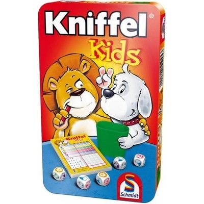 Schmidt Dětská hra s kostkami Kniffel Kids v plechové krabičce