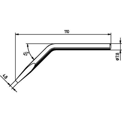 Ersa 0082JD pájecí hrot dlátový, zahnutý Velikost hrotů 4.80 mm Obsah 1 ks