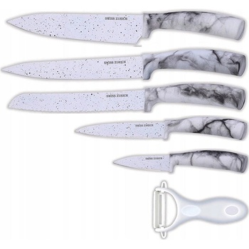 Image 1 of KLAUSBERG Комплект ножове и белачка swiss zurich sz 7348, 6 части, Стомана, Бял мрамор (1630420009)