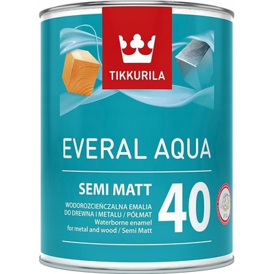 Tikkurila Everal Aqua Semi Matt 40 Baza A smalt na dřevo a kov polomat 0,9l