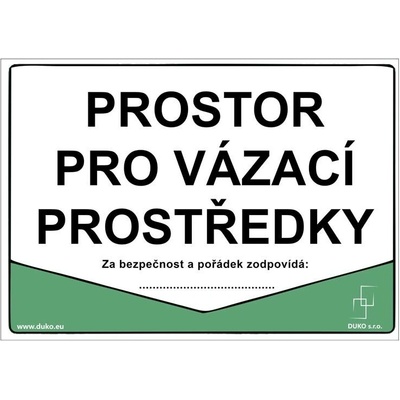 DUKO PROSTOR PRO VÁZACÍ PROSTŘEDKY Formát: 210 x 148 mm, Materiál: samolepící vinylová fólie
