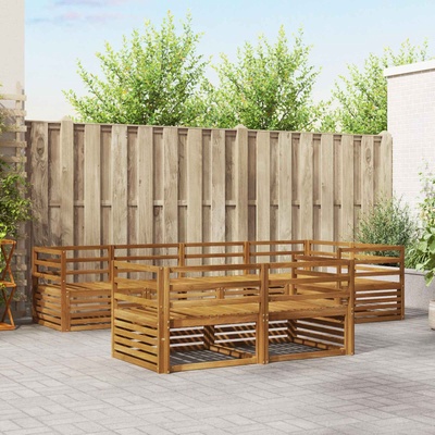 vidaXL Комплект дивани за открито 7 pcs Естествен (3373599)