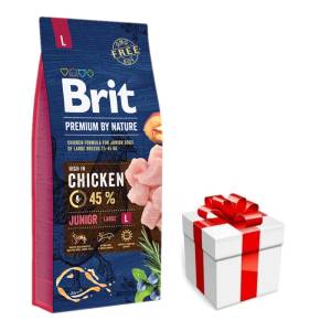 Brit Premium By Nature Junior L 15кг + безплатна изненада за кучето
