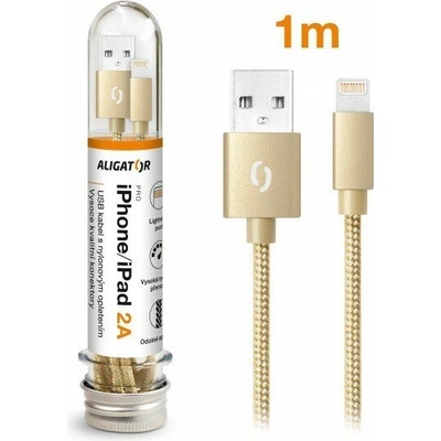 ALIGATOR TUBA 2A nabíjecí kabel Lightning zlatý (DAKT007)