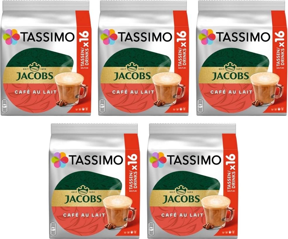 Douwe Egberts Tassimo CAFE с мляко 16 броя Кашон 5 пак