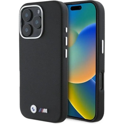 BMW Метален калъф за iPhone 16 Pro Max BMW M Edition с обвивка с кевлар - черен (3666339324797)