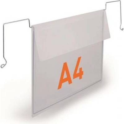 Logistický obal, A4, na šírku, DURABLE, s kovovou sponou, priehľadný