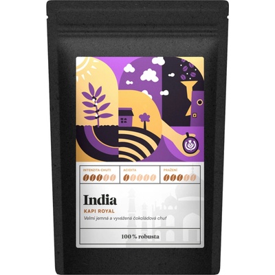 Kafčo čajda India Kapi Royal jednodruhová káva robusta mletá Překapávaná hrubá 0,5 kg