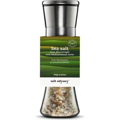 Grécka soľ Salt Odyssey bylinková hrubá doplňovací nerezový mlynček 190g