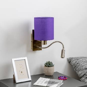 Brilagi - LED Аплик NUBILA 1xE27/25W/230V + LED/3W месинг/лилава (BG1557M)