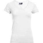 Promodoro 3086 / Дамска тениска slim fit с V-образно деколте - бяла XS (40308600100)