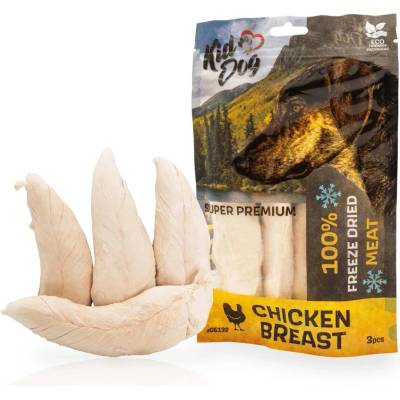 KIDDOG SUPER PREMIUM 100% kuraciecí celá prsa sušená mrazem 50 g 3 4 ks