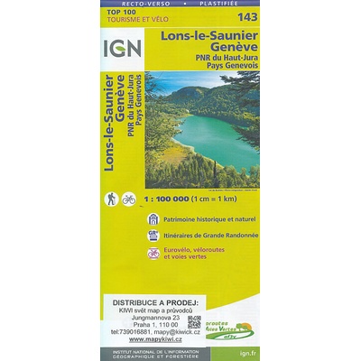 mapa Lons-le-Saunier, Geneve, PNR du Haut-Jura, Pays Genevois 1