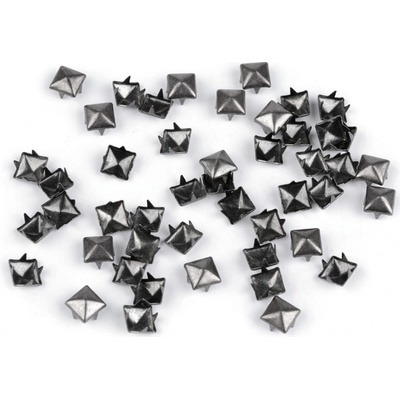 Prima-obchod Cvočky na oblečení 7x7mm pyramida, barva 2 nikl černý