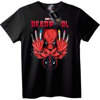 NOONEBRAND Тениска Deadpool с моливи - S, White