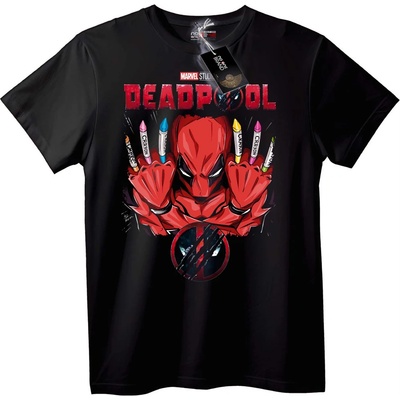 NOONEBRAND Тениска Deadpool с моливи - S, White