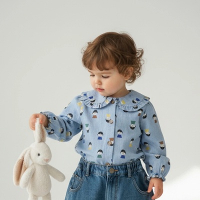 Bobo Choses džínová halenka Game Pawns all over light blue