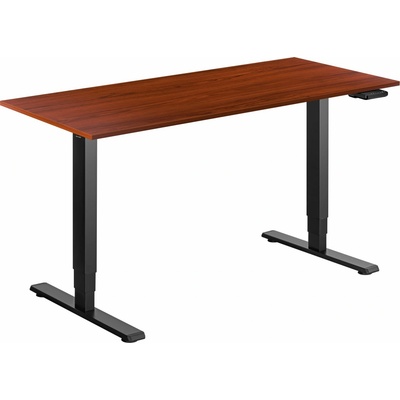 AlzaErgo Table ET2 čierny + doska 140 × 80 cm lamino gaštan