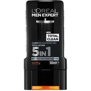 L'Oréal Men Expert Total Clean 5 in 1 - Душ гел за коса, тяло, лице, бръснене и овлажняване за мъже 300мл
