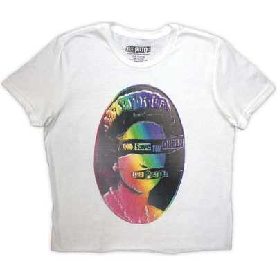 Sex Pistols God Save The Queen Rainbow Print White L Дамски Риза (<![CDATA[SPCT67LW03]]>)