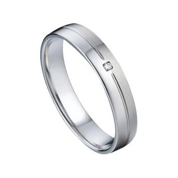 Nubis NSS3017 Snubní ocelový prsten se zirkonem